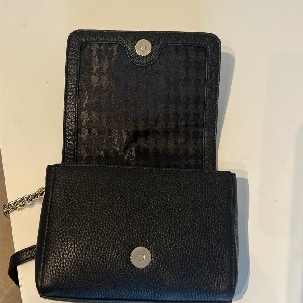 Karl Lagerfeld Gold Studded Paris Flora Crossbody Bag in Black Leather - Picture 6 of 11